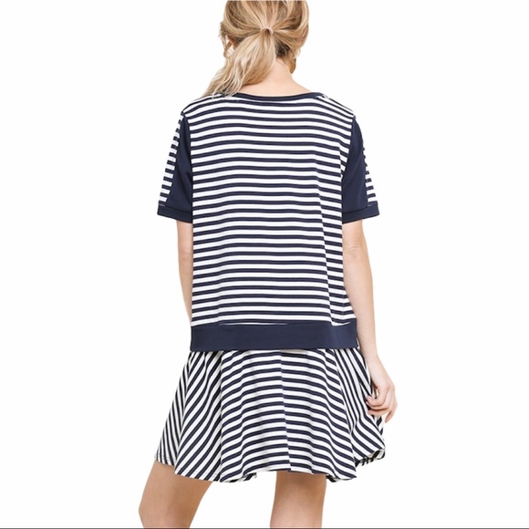 LAST 1 NWT Umgee Nautical Navy Stripes Dress S M L - Picture 2 of 7